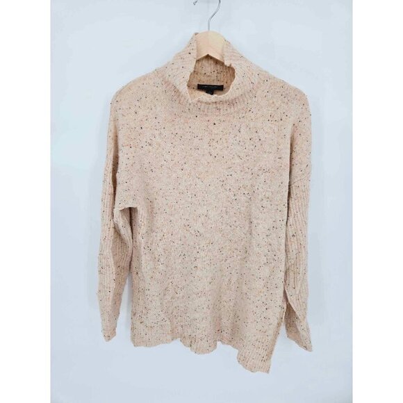 Ann Taylor Cashmere Pink Speckled Turtleneck Tunic Sweater Size Small - Picture 2 of 7